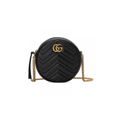 GUCCI GG MARMONT MINI ROUND SHOULDER BAG 550154 (18.5*18.5*6.5cm)